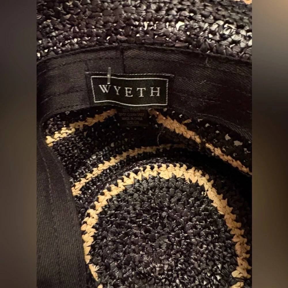 WYETH  Black and Tan Straw Hat New without tags - Picture 3 of 4